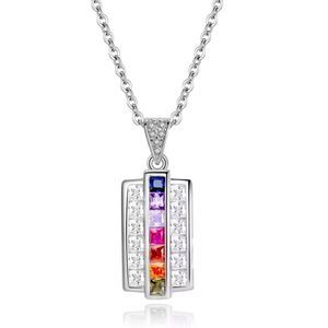NEW! STUNNING S925 RAINBOW 🌈 CZ PENDANT W/S925 18” ADJUSTABLE CHAIN!